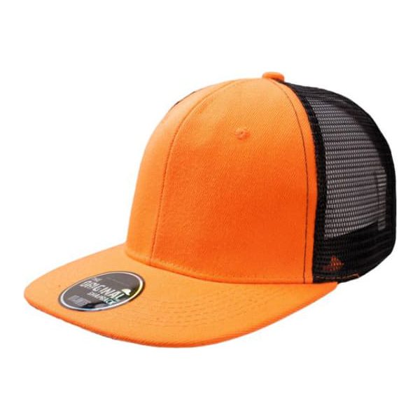 ORANGE FLAT JOCKEY HAT WITH VISOR