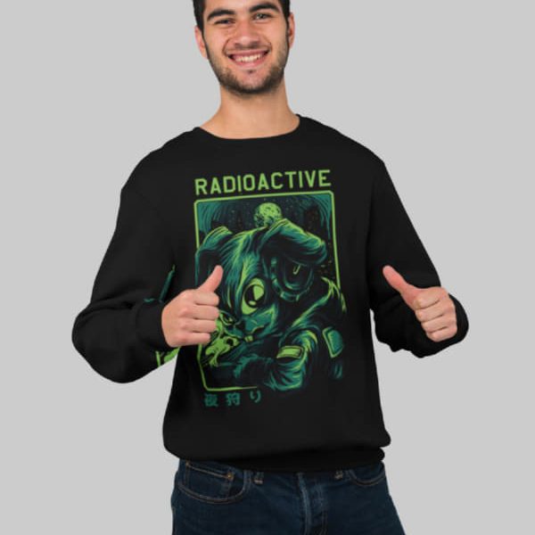 RADIOACTIVE MUTANT RABBIT MEN SWEATSHIRT | BLACK