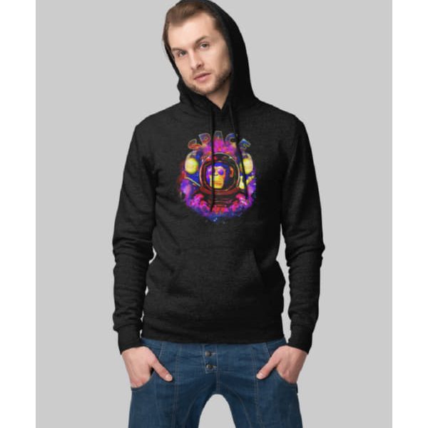 SPACE MONKEY MEN HOODIE | BLACK