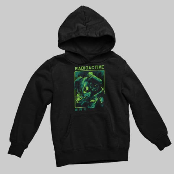 RADIOACTIVE MUTANT RABBIT KIDS HOODIE | BLACK