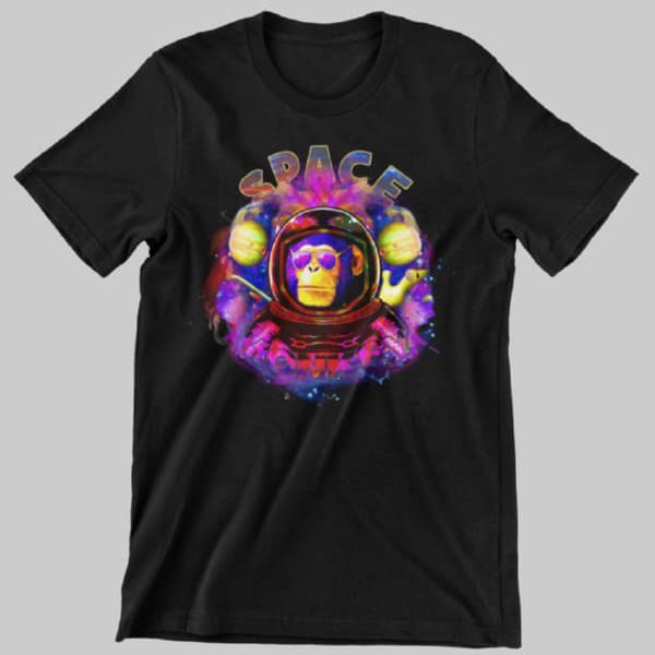 Space monkey παιδικό T-shirt | Μαύρο