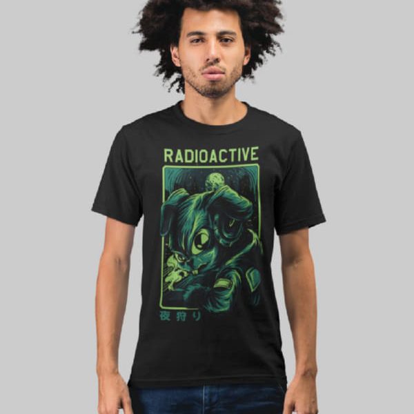 RADIOACTIVE MUTANT RABBIT MEN T-SHIRT | BLACK