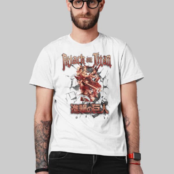 Attack on titan ανδρικό T-shirt | Λευκό