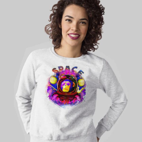 SPACE MONKEY WOMAN SWEATSHIRT | WHITE