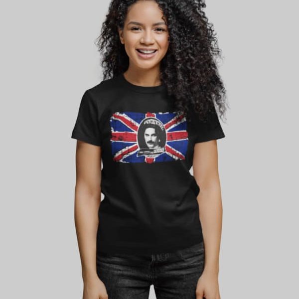 FREDDIE MERCURY GOD SAVE THE QUEEN WOMAN T-SHIRT | BLACK