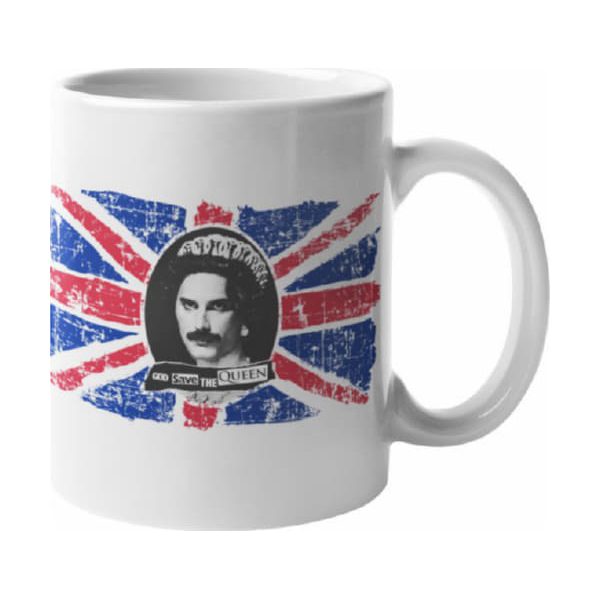 FREDDIE MERCURY GOD SAVE THE QUEEN MUG