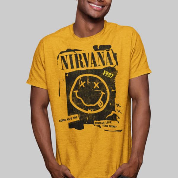 Nirvana ανδρικό T-shirt | Κίτρινο