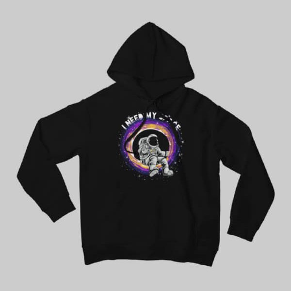 I NEED MY SPACE KIDS HOODIE | BLACK