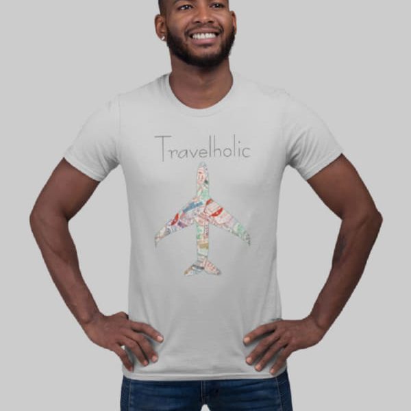 Travelholic ανδρικό T-shirt | Γκρι